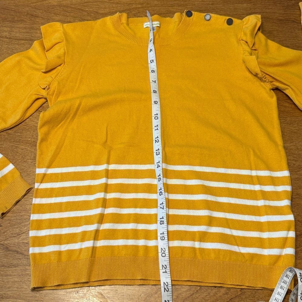 Vertbaudet Yellow Ruffle Sleeve Sweater - Picture 10 of 12